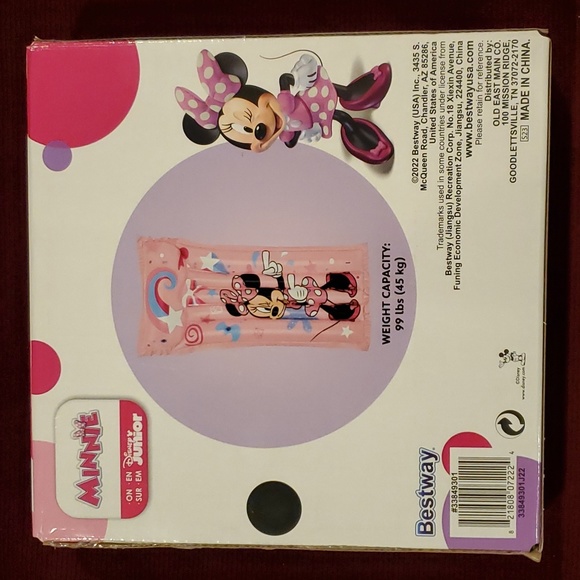 Disney Junior Minnie Mouse Swim Raft Float Floatie 41" x 19" Swimming Pool NIB - Picture 2 of 3